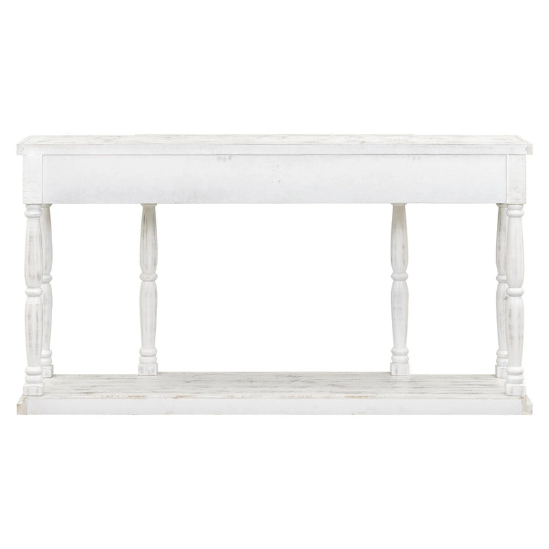 Console rétro pour senior, idéale pour une entrée, un salon ou une chambre, avec 4 tiroirs de rangement en façade et 1 étagère.