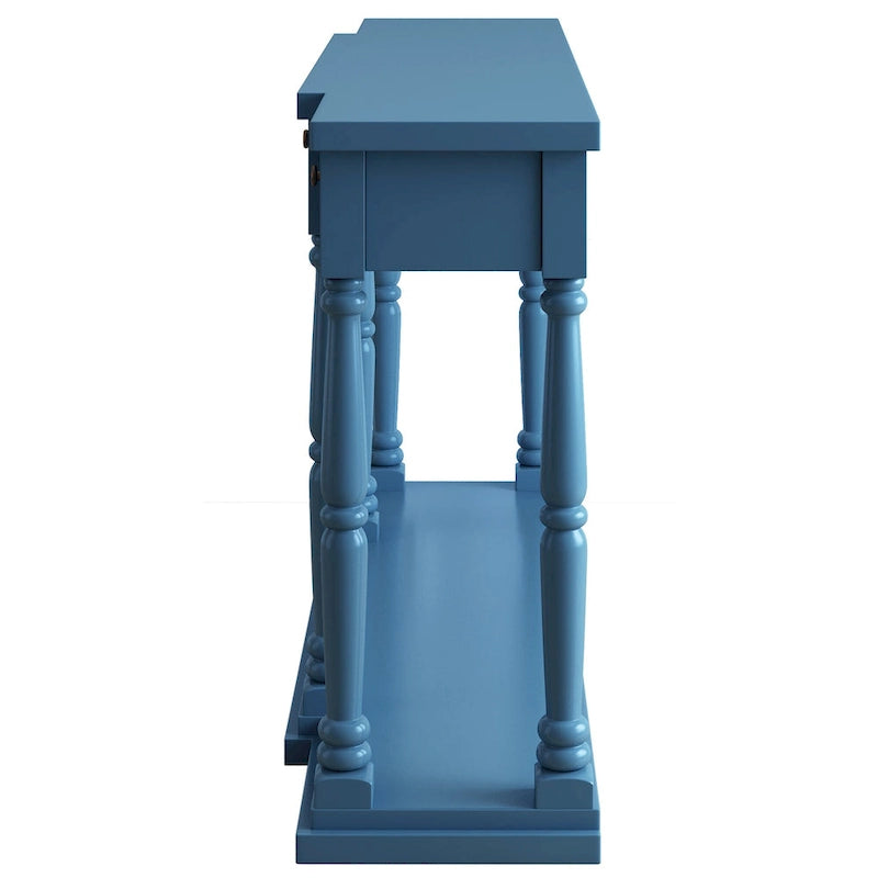 Console rétro pour senior, idéale pour une entrée, un salon ou une chambre, avec 4 tiroirs de rangement en façade et 1 étagère.