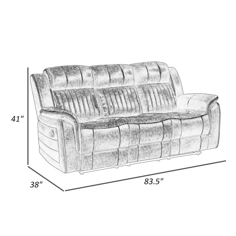 Canapé inclinable manuel double Bento 84 pouces, microfibre polie brun sable