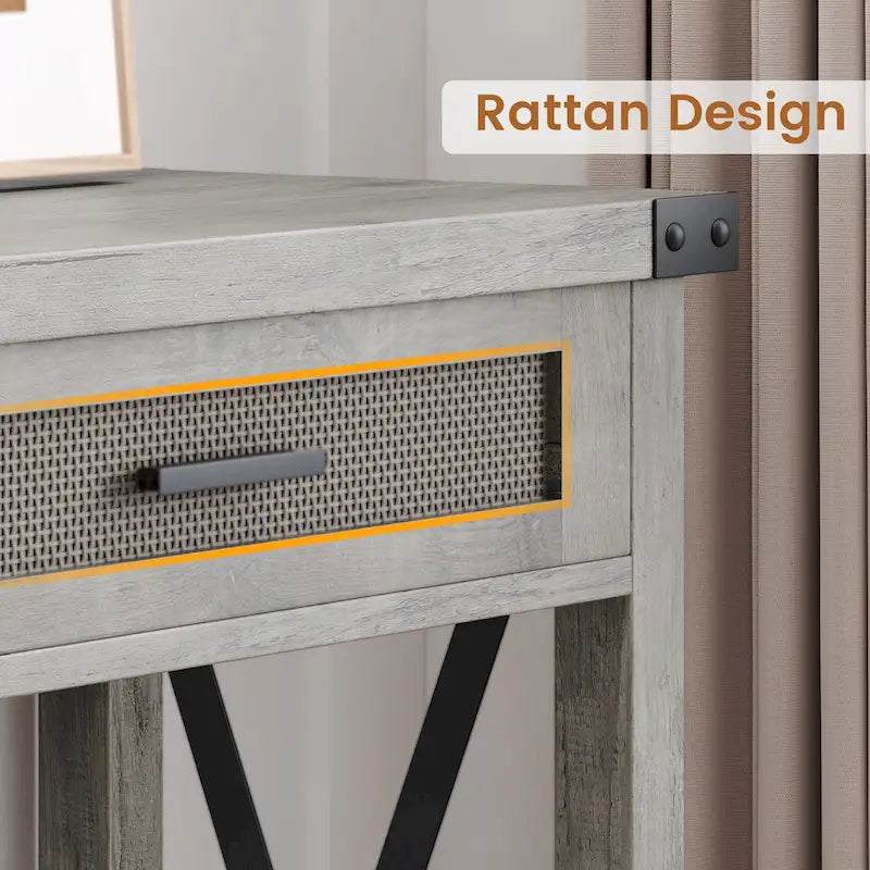 Table d'entrée, console, table basse en bois avec tiroirs de rangement