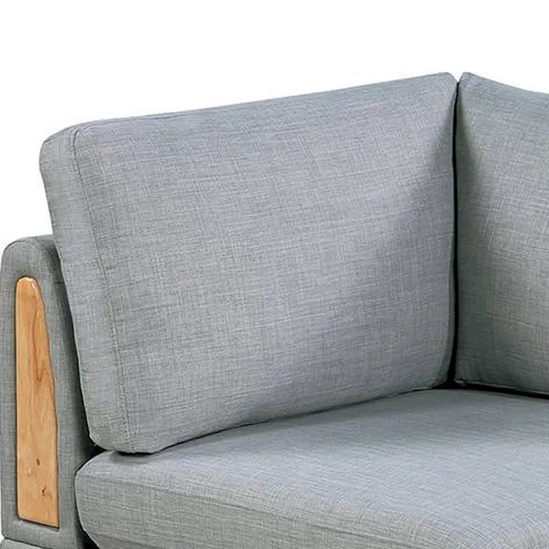 Fauteuil d'angle modulaire Gimy 94 cm, tissu Dorris gris clair, bois