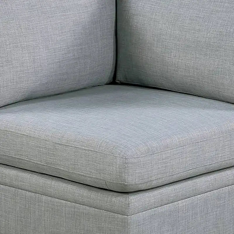 Fauteuil d'angle modulaire Gimy 94 cm, tissu Dorris gris clair, bois