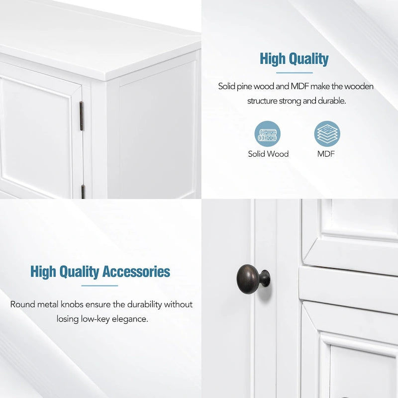 Console vintage avec quatre petits tiroirs et une étagère inférieure