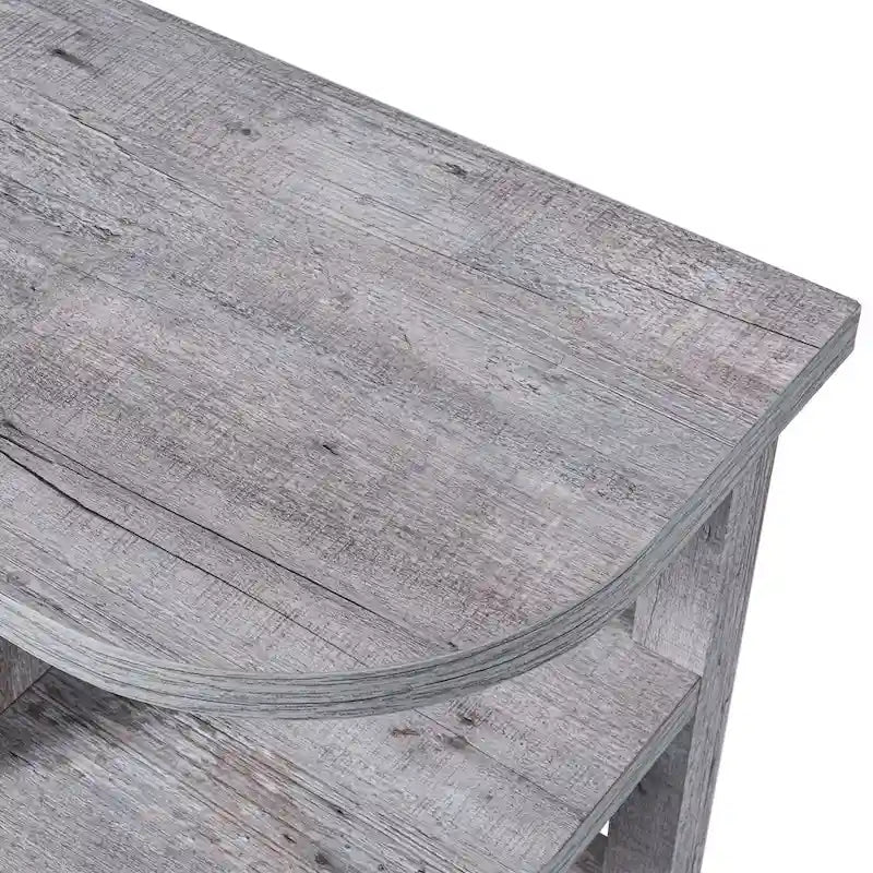 Console moderne gris clair avec cheminée et étagères de rangement ouvertes (48 pouces)