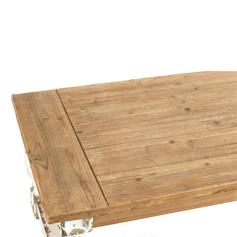 Table basse rectangulaire en bois, style campagne française
