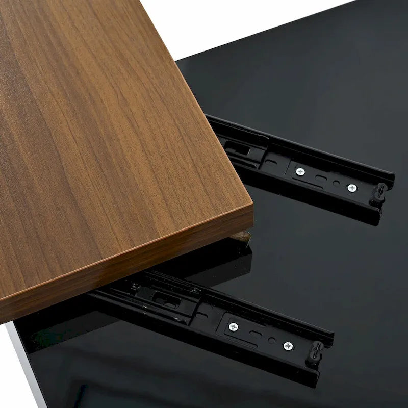 Table basse carrée moderne en bois avec plateau amovible et 4 tiroirs de rangement dissimulés