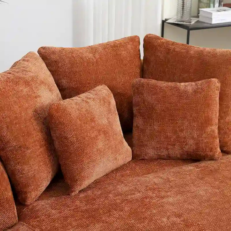 Fauteuil moderne rond d'appoint avec 5 coussins et repose-pieds en option