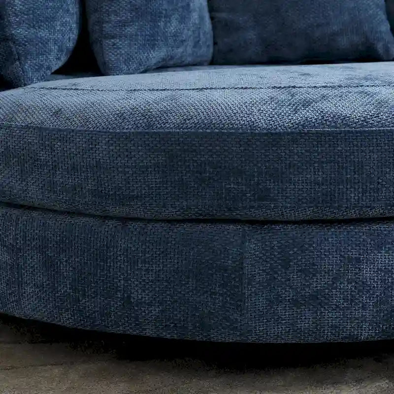 Fauteuil moderne rond d'appoint avec 5 coussins et repose-pieds en option