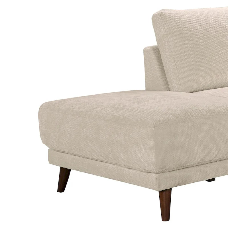 Canapé d'angle Cozy Nook en tissu performant, style moderne du milieu du siècle