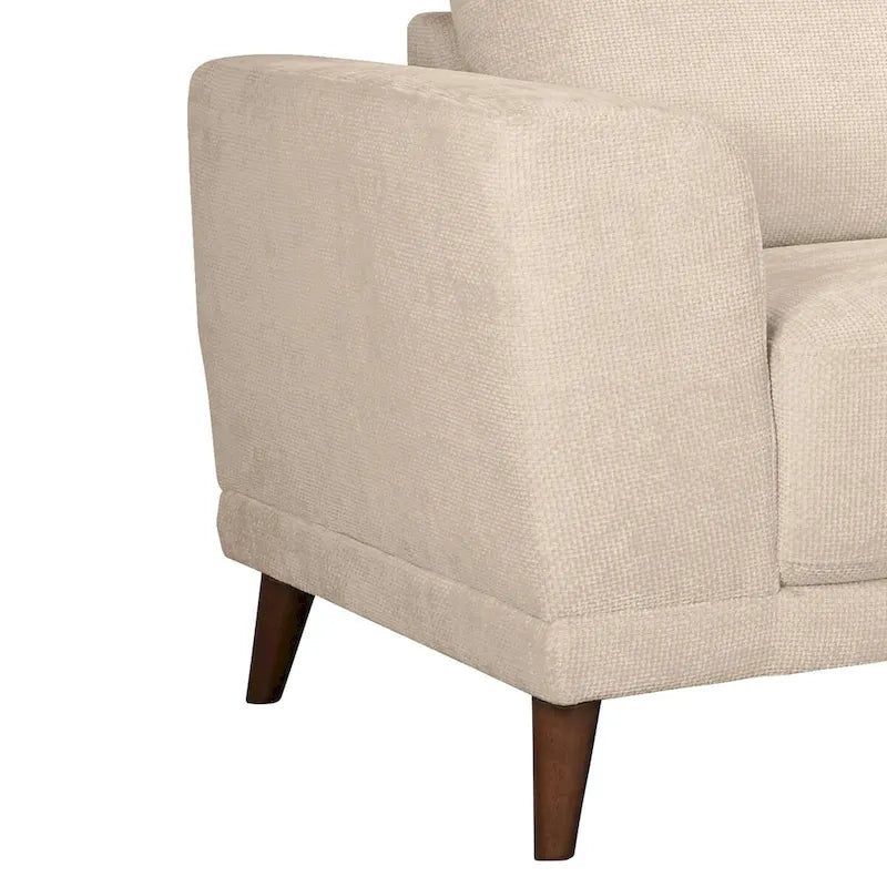 Canapé d'angle Cozy Nook en tissu performant, style moderne du milieu du siècle