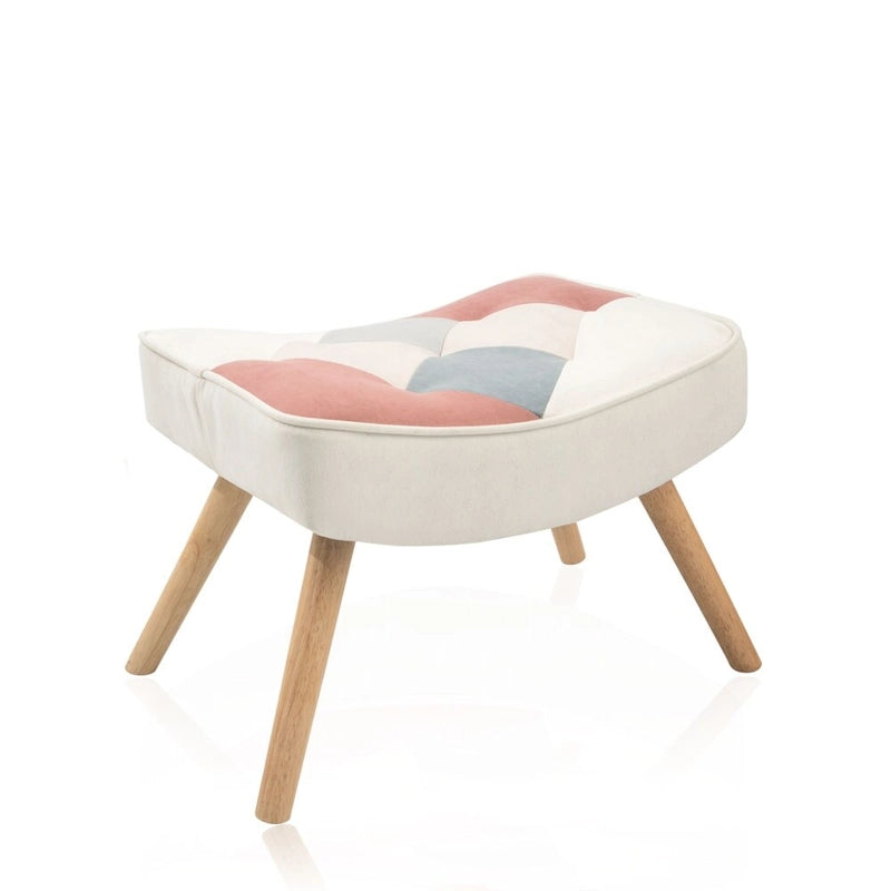 Fauteuil d'appoint avec repose-pieds, ensemble fauteuil et repose-pieds pour salon, fauteuil confortable pour chambre, revêtement en tissu à l'agencement créatif