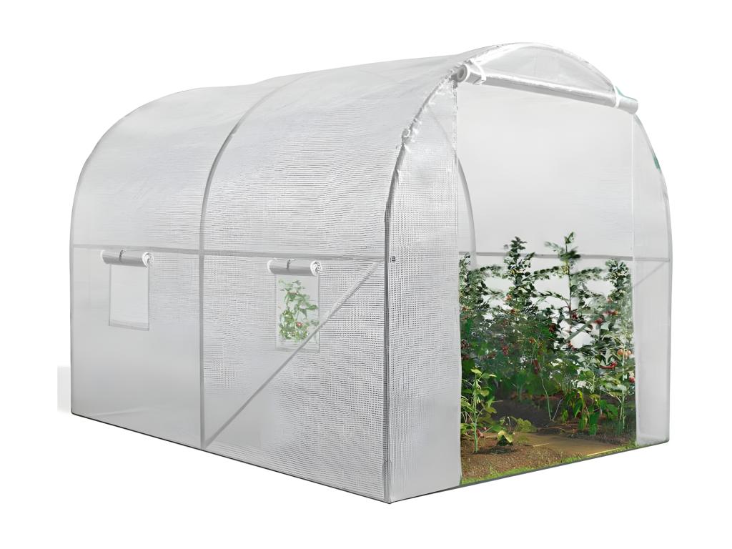 Serre tunnel de jardin - Blanc