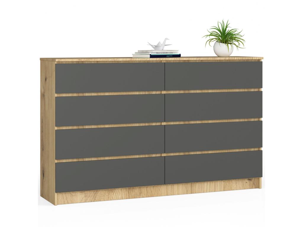 Grande commode pour - Naturel foncé/Gris anthracite