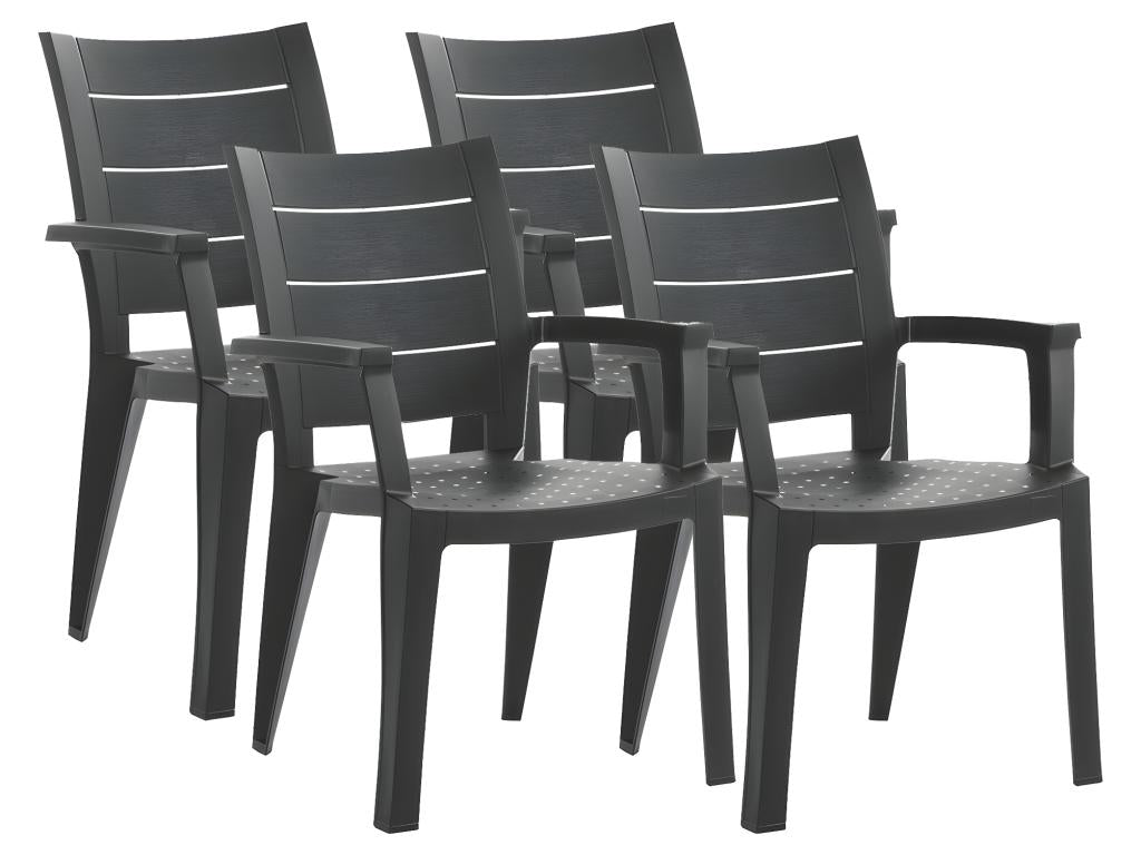 Lot de chaises de jardin - Gris