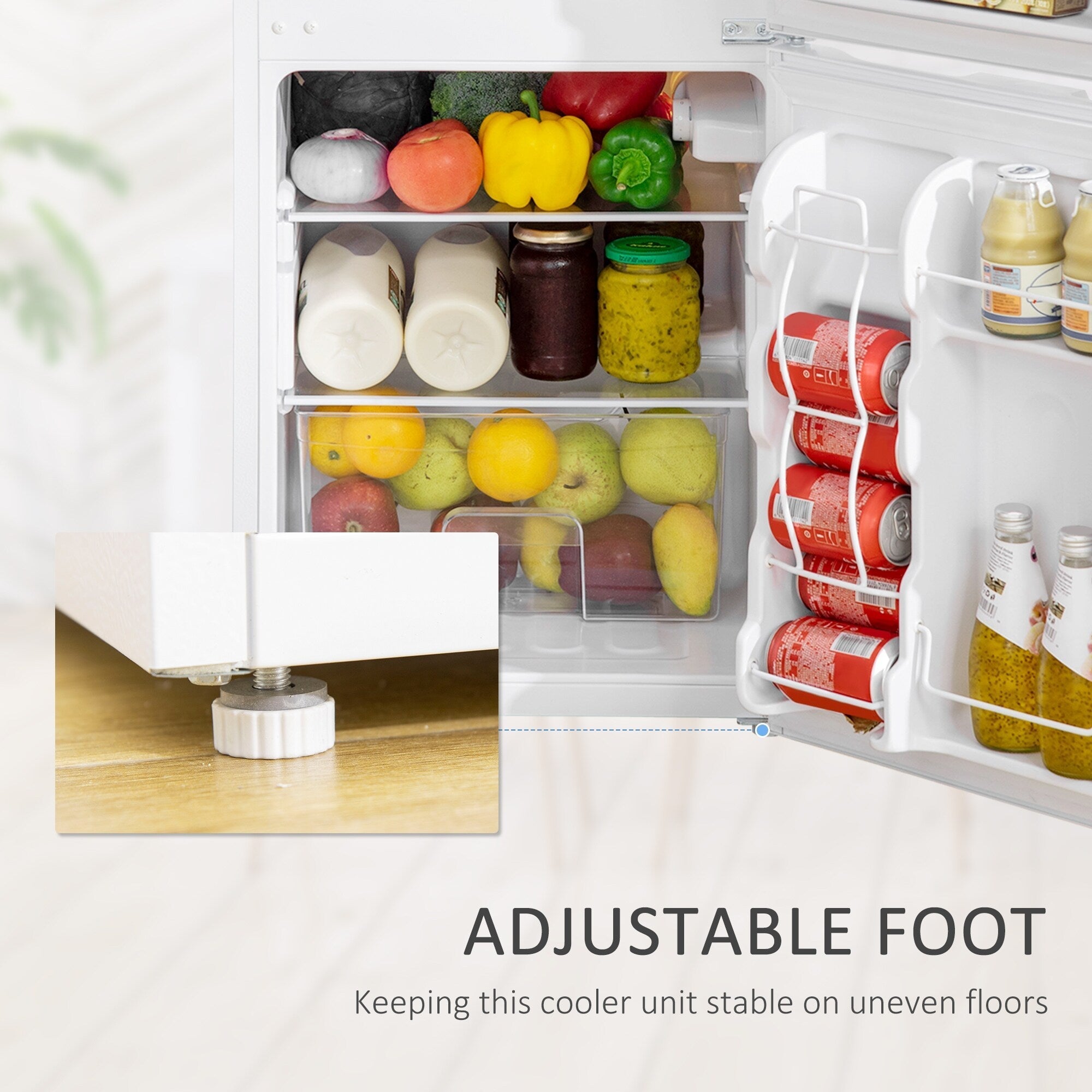 Mini-réfrigérateur HOMCOM à double porte avec congélateur, réfrigérateur compact de 3,2 pi³ avec étagère réglable et thermostat réglable