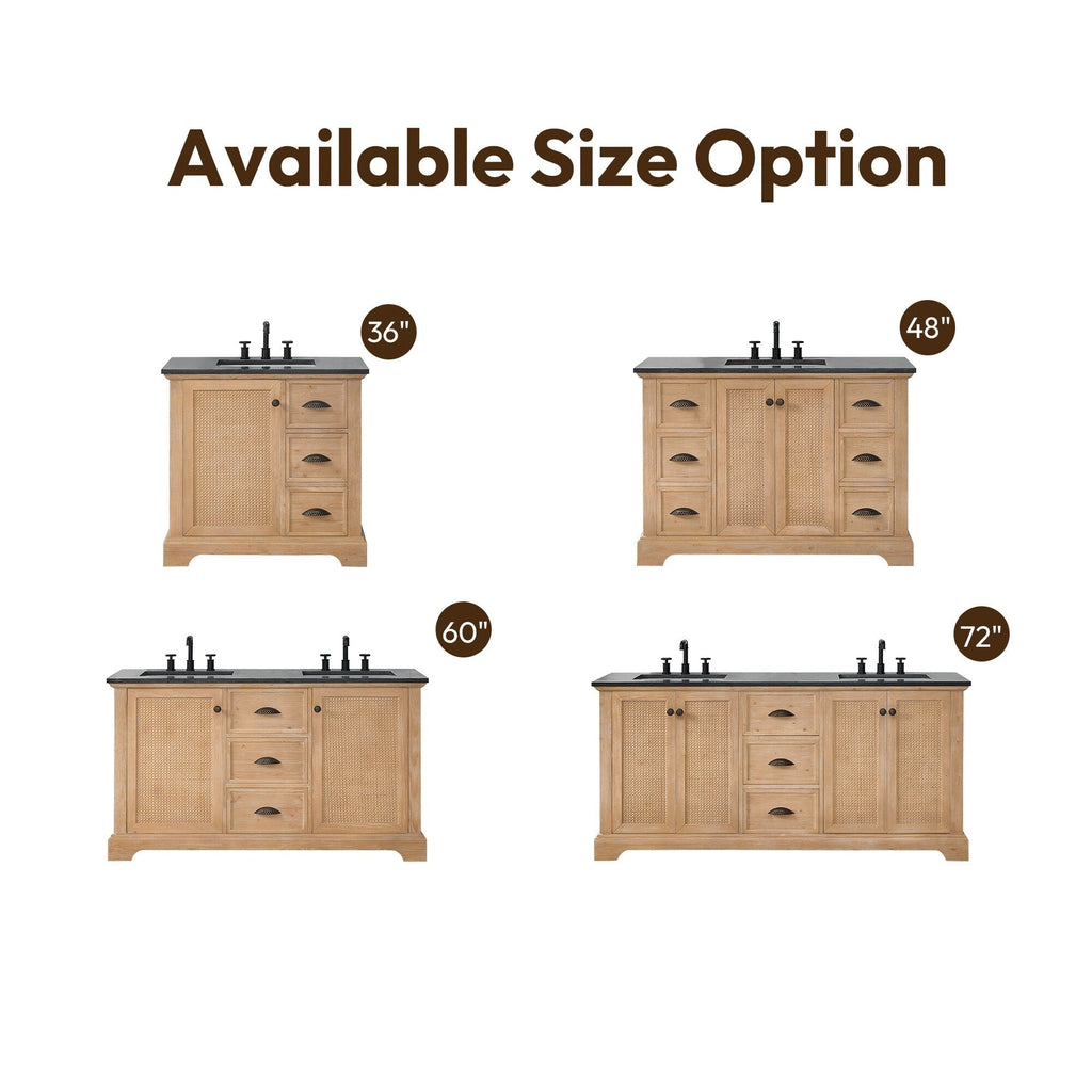 Meuble-lavabo Hervas avec plateau en marbre naturel, sans miroir.