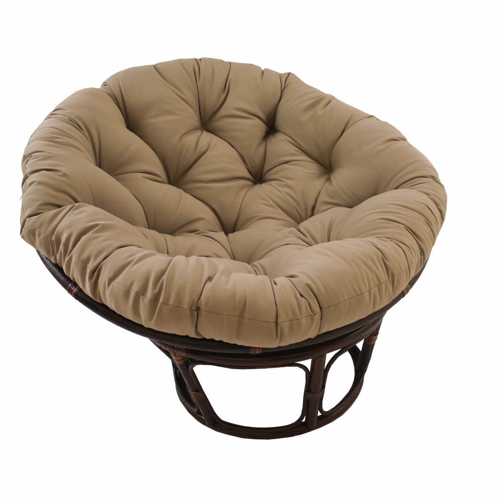 Fauteuil Papasan Bali en rotin de 107 cm avec coussin en sergé