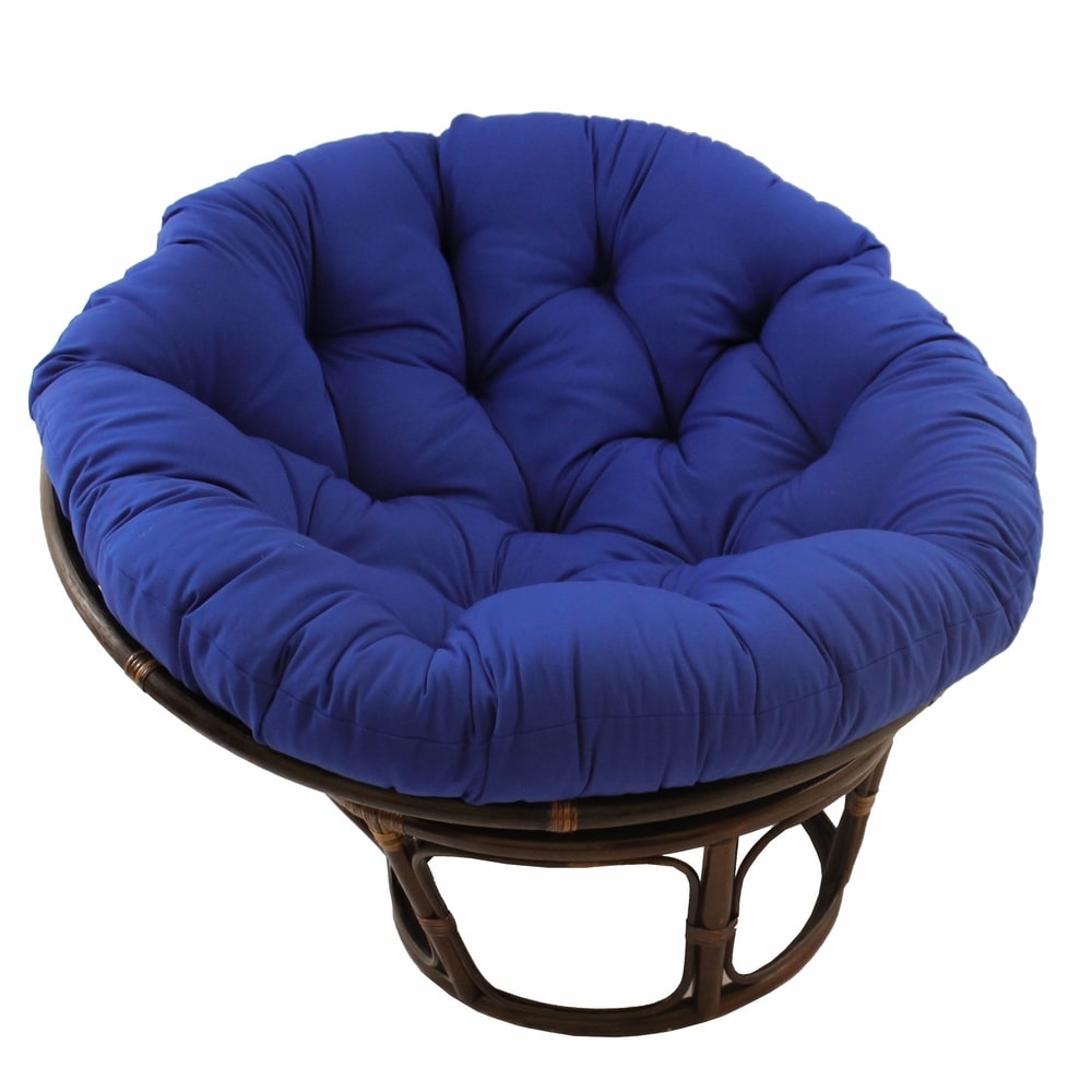 Fauteuil Papasan Bali en rotin de 107 cm avec coussin en sergé