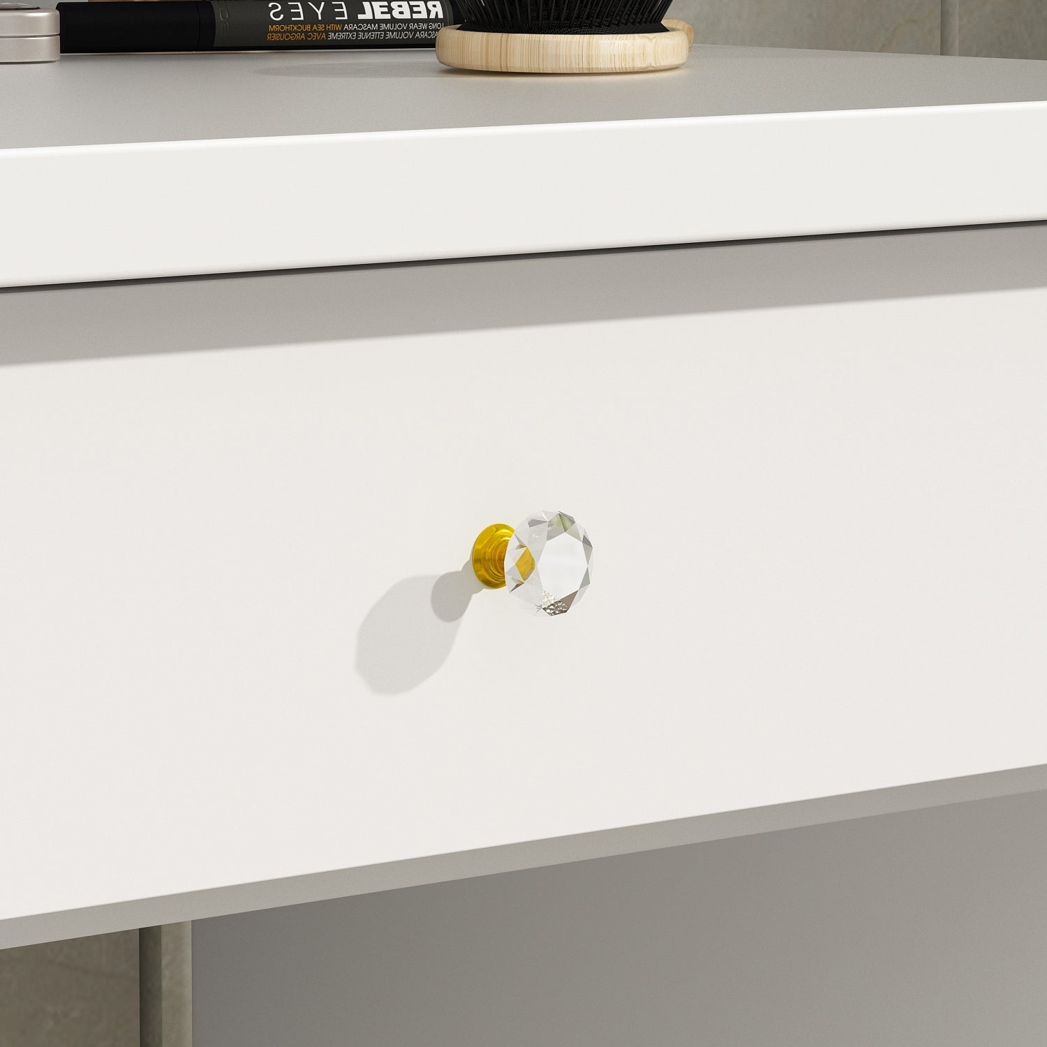 Ensemble coiffeuse avec lumière LED, miroir et tabouret