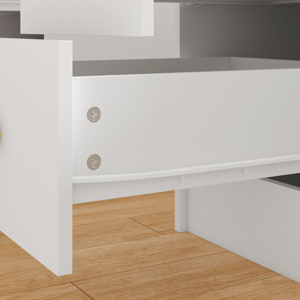 Coiffeuse avec miroir à trois volets, éclairage certifié, plateau en verre