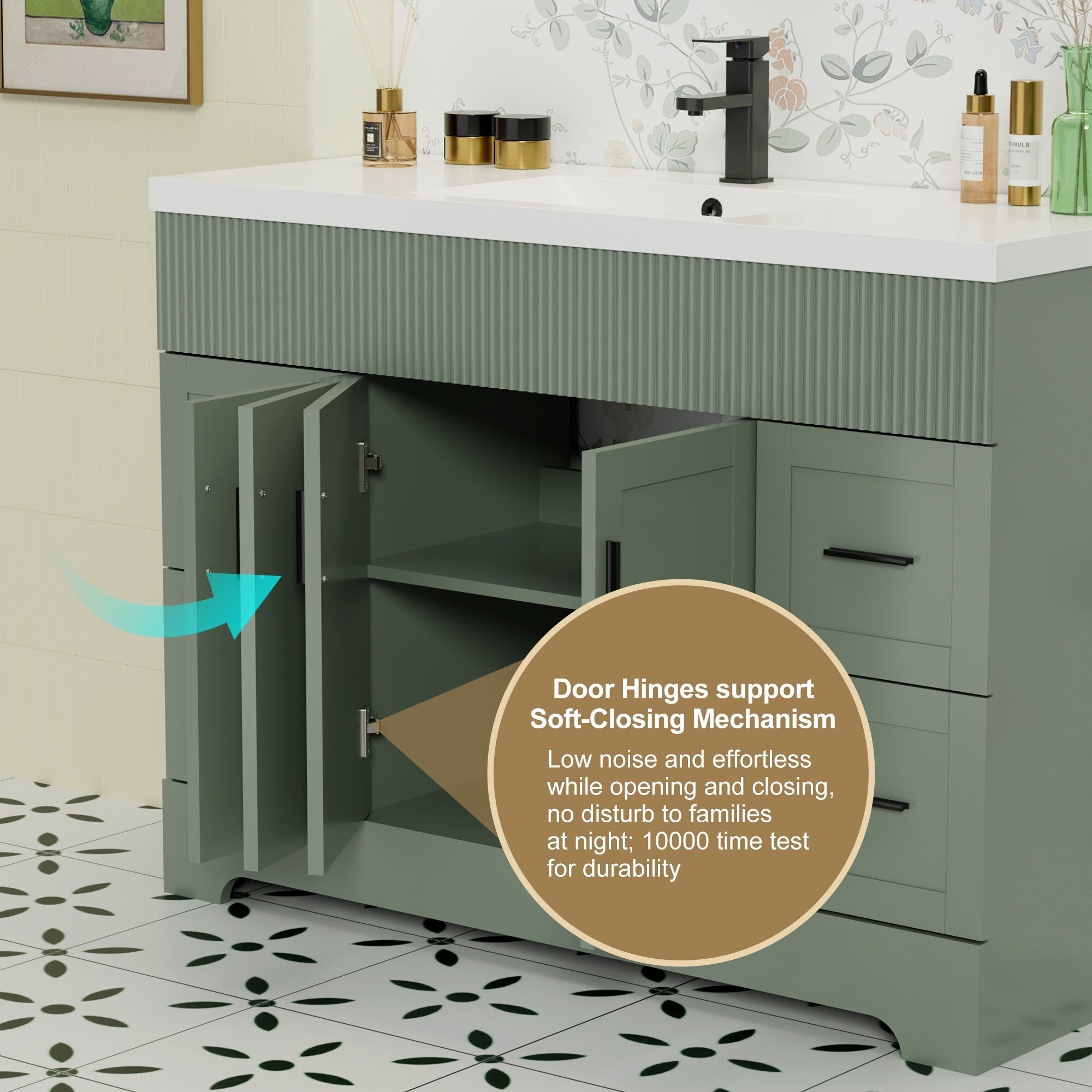 Ensemble meuble-lavabo Wavy Line 30/36/48 avec lavabo et robinet