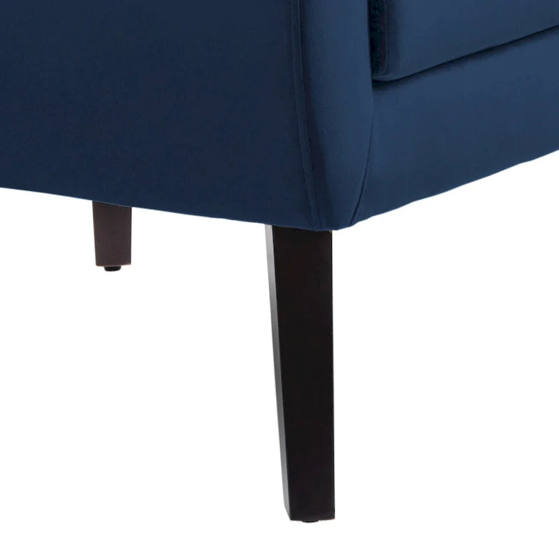 Ensemble de 2 fauteuils d'appoint en velours pour salon, avec accoudoirs rembourrés