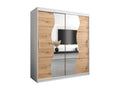Armoire - Argente/Blanc/Marron