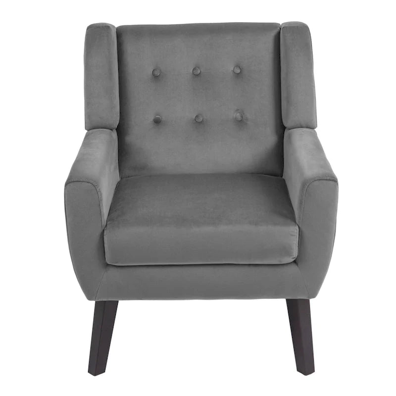 Ensemble de 2 fauteuils d'appoint en velours pour salon, avec accoudoirs rembourrés